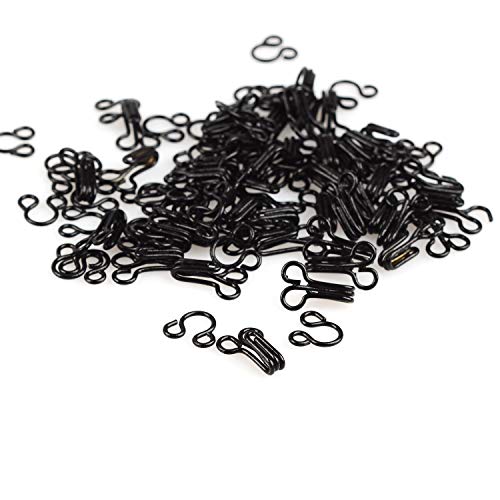 60 Set Sewing Hooks And Eyes Closure For Bra And Clothing,Clothing And Pants,Fur Coat Jacket, 3 Sizes (Black) #TOP1