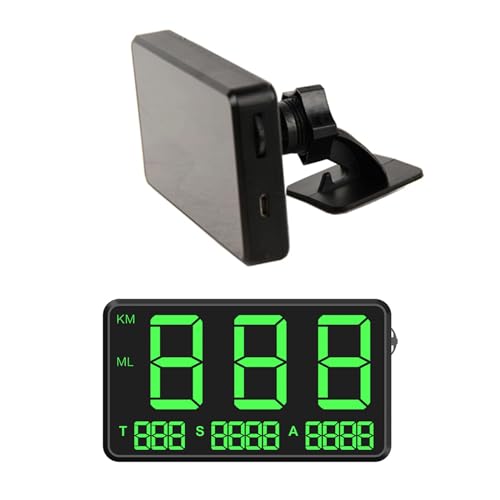 ALINREDBX GPS Head Up Display Speedometer Odometer Car Digital Speed Display MPH Over Speeding Alarm Car Clock Universal for All Vehicles