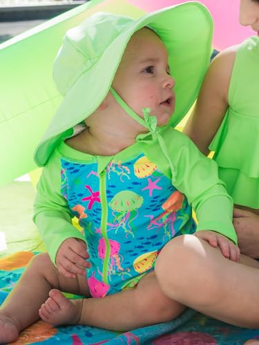 Image of RuffleButts Baby-Girls Sun Hat Floppy Wide Brim UPF 50+ - Baby Sun Hat with Sun Protection