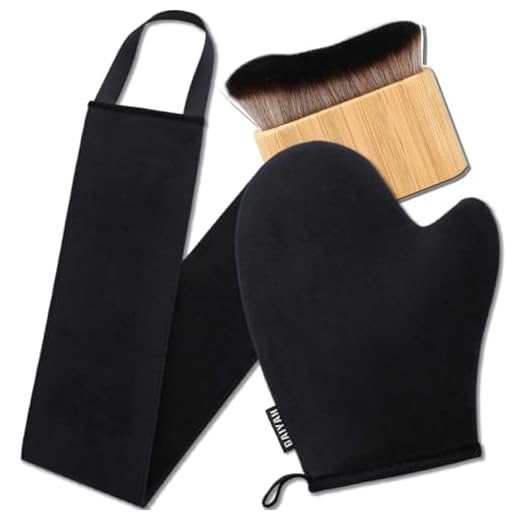 3 in 1 Self Tanning Mitts Self Tanner Mitt Applicator Kit - Tanning Glove for Self Tan Mitt, Tanning Brush for Self Tan Brush Back Tanning Applicator Kabuki Body Brush Self Tanner Back Applicator