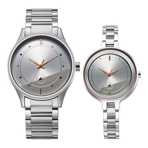 Image of Fastrack Mixmatch 4.0 Silver Dial Pair Watch