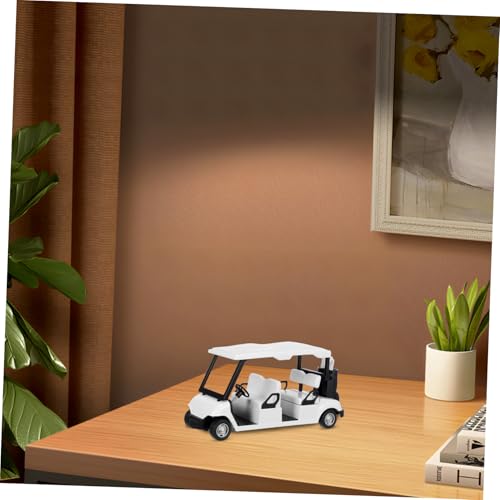 Modelo en miniatura carrito de golf metálico blanco miniatura 7