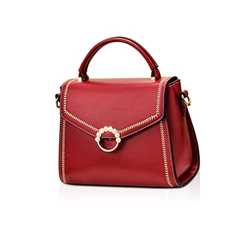 Borse Donna Tracolla Piccole Borsa da Elegante Messenger di Pelle PU Carino Crossbody Perla Sera Pochette Rosso