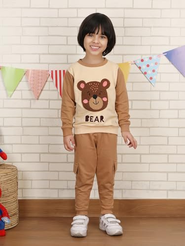 Image of POLKA TOTS 100% Cotton Co-Ord Joggers for Kids | Trendy Sweatshirt & Joggers Set | All Season Wear for Kids, Toddler & Newborn | Soft & Breathable Dress for Boys & Girls | from 6 Months to 8 Years