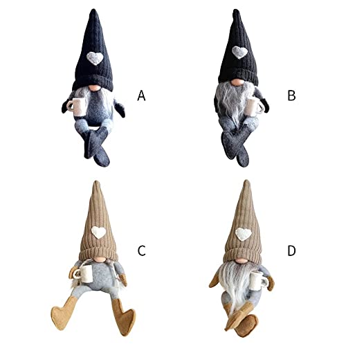 2Pcs Coffee Gnomes Coffee Bar Accessories Decor, Handmade Swedish Tomte Gnomes Gifts Farmhouse Scandinavian Figurine Dolls Home Decor For Home Kitchen Bathroom Coffee Station Table Shelf Decor #TOP7