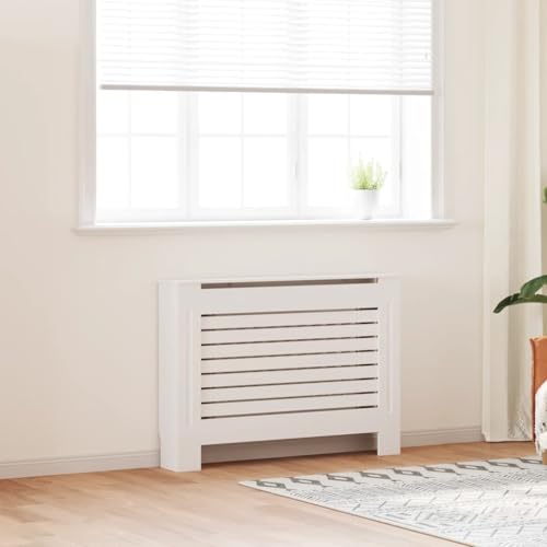 Cubrerradiador blanco de pared 112 cm en MDF para decoración de interiores