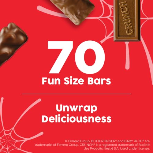 Butterfinger, CRUNCH, Baby Ruth, TIC TAC CHEWY! Halloween Candy Bars Bulk | Halloween candy bulk individually wrapped, fun size candy variety pack chocolate-y and fruity, with 70 pieces for goodie bags - image 5