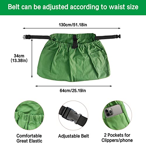 Boczif Gardening Apron with Pockets, Garden Harvest Apron, Perfect for Weeding, Vegetables, Fruits, Berry Picking, Gathering Eggs Herb, Garden Tool Organizer Waist Belt for Gardeners Women Men