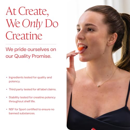 Image of Create Creatine Monohydrate Gummies for Men & Women, Boost Focus, Strength, and Endurance, Anti-Melting Formula, Vegan, Gluten-Free, Non-GMO, 1.5g of Creatine per Gummy (Sour Cherry)