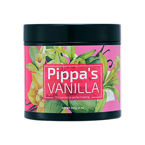 Pippa's Organic Vanilla Powder (8 oz) White Baking Grade - Perfect Vanilla Extract Substitute All Natural Great For Coffee