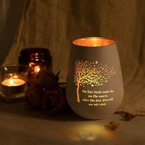 Trauergeschenk, Weiße Trauerkerze Für Beerdigungen Und Gedenkfeiern, Elegantes Teelicht Als Kondolenzgeschenk, 1 Stück In Mattweiß