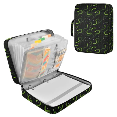 Sac de classement extensible vert, classeur zippé grand volume pour intercalaires