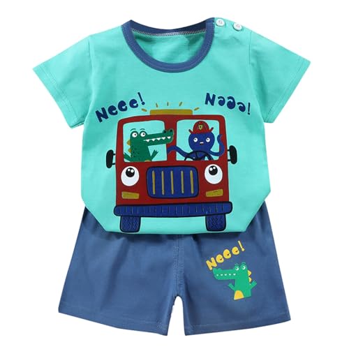Generisch Conjunto de camiseta de manga corta para niños y niñas de verano 2025, conjunto de dos piezas, camiseta negra para niños, F, 4 5 años