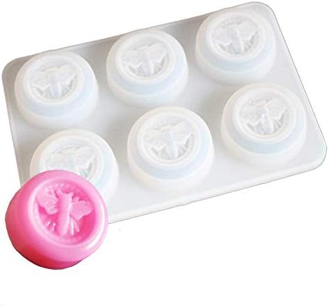 EchoDone 6 Cavities Bee Soap Molds Silicone Honeybee Cake Jelly Mold for Wedding Party