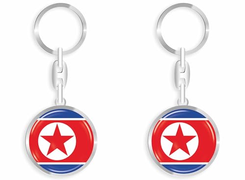daged RD Porte-clés Corée du Nord Effet 3D + Autocollant, multicolore, 33mm