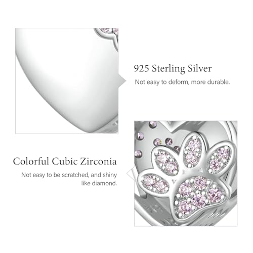 Image of GNOCE Pet Dog Bowl Bead Charm For Women, S925 Sterling Silver Bead Charm NecklaceBracelet for Her, Jewelry Gift