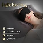 ZIMASILK Adjustable 100% 22 Momme Mulberry Silk Sleep Mask for Sleeping, Filled with Premium Mulberry Silk, Softest & Breathable Blackout Eye Sleeping Mask (Black) - Image 3