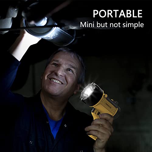 Emmmsun Ip67 Waterproof Rechargeable Spotlight Flashlight, 6000 Lumens Handheld Spotlight With Red Filter & Adjustable Stand, 20Hrs Long Running Spot Light For Boating, Hunting, Fishing (Yellow) #TOP5