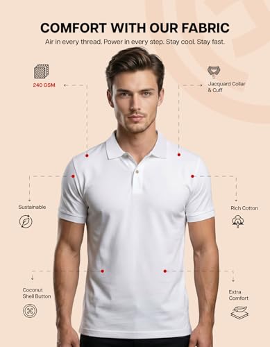 Image of Scott International Cotton Polo T Shirt | Collar Tshirts | Half Sleeves Plain T Shirt | T-Shirt |Tshirt for Men Stylish | Men's Tshirt