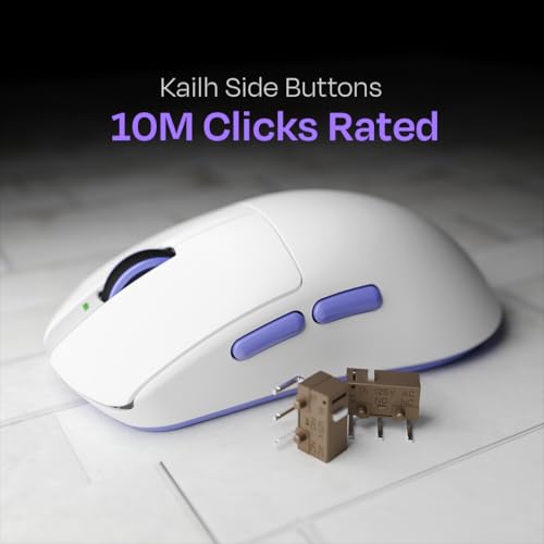 Kreo IKARUS High Performance Wireless Gaming Mouse, 4k Polling Rate, Pixart 3395 Sensor, 26,000 DPI,100+ Hr Battery, 4000Hz Polling Rate, Lightstrike Optical Switches, Ergonomic Design(Ikarus-White) - Image 6