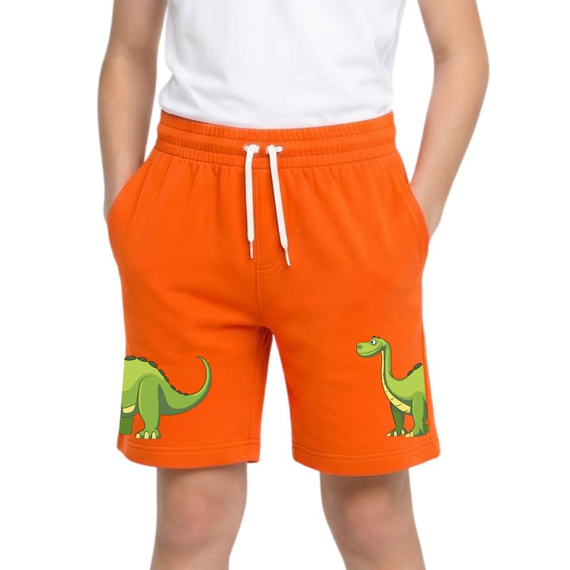 Nusyl Cotton Blend Shorts for Boys | Dinosaur Printed | Comfortable Casual Shorts | Soft Breathable Fabric with Elastic