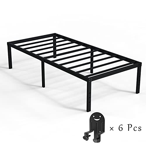 Diaoutro 18 Inch Twin Xl Bed Frame Heavy Duty No Box Spring Needed Metal Platform With Non Slip Mattress Gaskets… #TOP2
