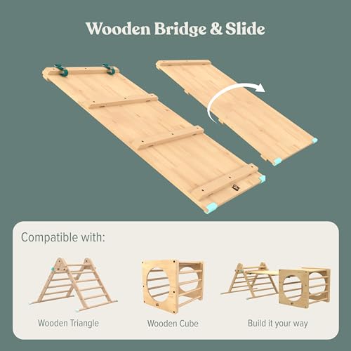 TP Toys, Active Tots, Pikler Style Wooden Indoor Baby and Toddler Ladder, Slide or Bridge, for use with TP Triangle or Climbing Cube, Interative Play, 12 Months+,Wood - Image 4