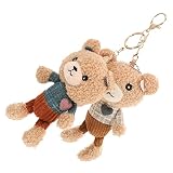 BESPORTBLE 2 Series Llavero De Muñeca De Peluche Colgante De Llavero Pequeño Llavero De Juguete De Peluche De Dibujos Animados Colgante De Bolsa Para Oso Llaveros Metal 2 Piezas*2