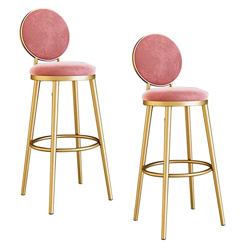 Tabouret de comptoir en velours avec dossier et chaises rembourrées douces - 2