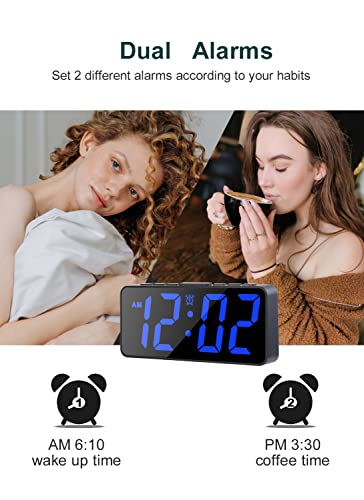 Boctop 7.5 In Digital Alarm Clock For Bedrooms, Bedside Clock With 0-100% Adjustable Brightness Dimmer, Snooze, Adjustable Volume, 12/24Hr, Easy To Set, Compact Desk Clock For Bedroom #TOP3