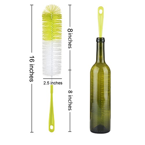 Alink 16” Long Bottle Brush Cleaner For Washing Wine/Beer/Sport Well/Thermos/Glass And Long Narrow Neck Sport Bottles #TOP1