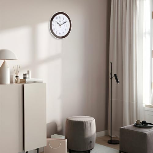 Image of Matiz Analog 30 cm X 30 cm Wall Clock | Brown | with Glass | Standard| 107 Brown