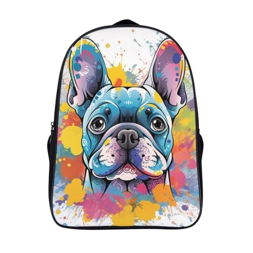 Mochila infantil de Bulldog Francés para guardería y colegio primario con diseño 3D