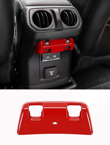 Savadicar Accessoires d'intérieur rouges – Garniture de panneau d'interrupteur de fenêtre de siège arrière pour Jeep Wrangler JL JLU 4XE et Gladiator JT à partir de 2018 – Option de mise à niveau de