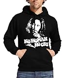  Banana Joe Bob Marley Hoody Kapuzen Pullover Sweatshirt mit Kapuze - No Woman No Cry - Schwarz XL
