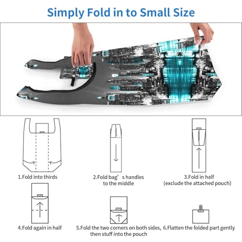 New York Paintings Print Grocery Shopping Bags Reusable With Flowers Plant Lover Gifts Shopping Bag Lightweight Foldable Bag 6