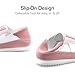 DREAM PAIRS Boys Girls Sneakers Foldable Back Retro Classic Casual Tennis Lightweight Breathable Walking Shoes for Little/Big Kid,Size 4 Big Kid,Pink,KUUMFN2501