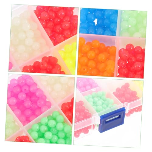 KOCKSHION 1000個 夜光釣りビーズ粒 軽量再利用可能ラウンドフロート 釣り用ラインビーズ タックルアクセサリー 簡単操作ウキ仕掛け対応