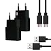 Produktbild MyGadget Micro USB Ladegerät - 2X Netzteil (2A/5V) & 2X Kabel (1m) - Smartphone Ladekabel für Android, Samsung (u.a. S6 / S7). HTC, Sony, Nexus in Schwarz
