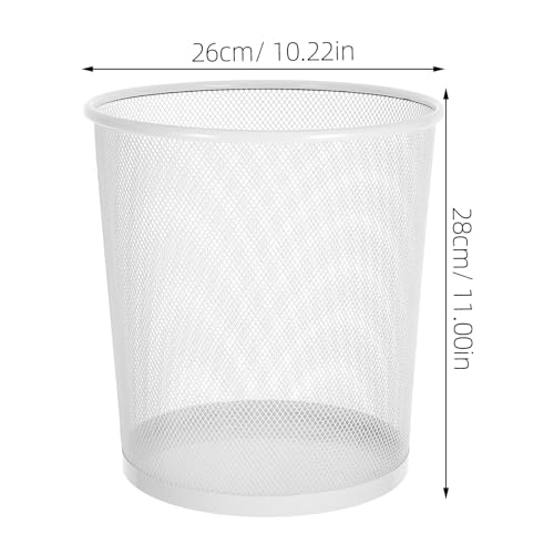 Caneca de basura de malla metálica Hemoton 12L blanca miniatura 2