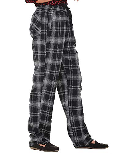 Image of Womens Multicolor Cotton Checkered Pyjama | Checks Pajama for women with Elastic & Drawstring Plus Size (S TO 8XL)