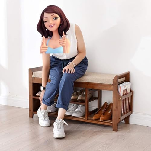 Banc de rangement à chaussures avec coussin pour éviter de se baisser