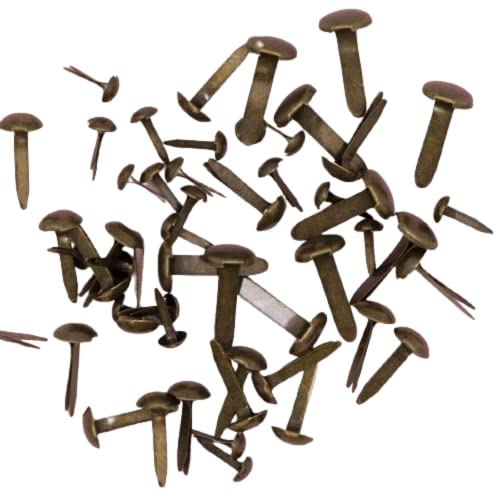 Craftelier - Set de 50 Brads o Encuadernadores de Tres Tamaños Diferentes | Ideales para Embellecer Etiquetas o Decorar Proyectos de Tarjetería, Scrapbooking y Manualidades | Color Bronce Vintage