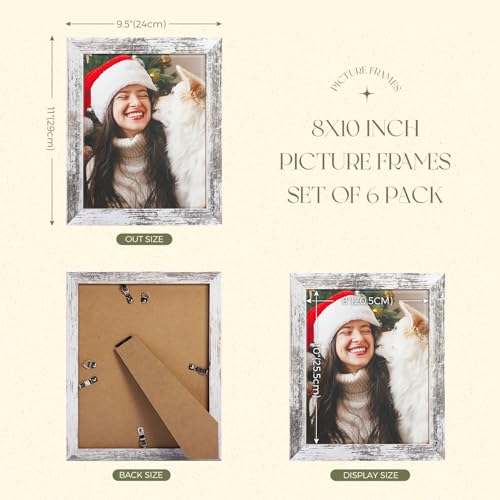 Twing 8X10 Rustic Picture Frames Set Of 6 Distressed White Composite Wood Farmhouse Photo Collage Frame For Wall Decor Gallery Wall Frame Set Mounting Or Table Display thumb #1