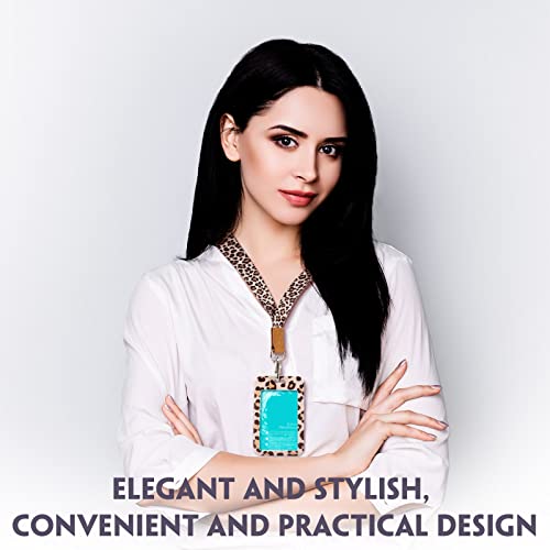 Leopard Cow Id Holder And Keychain Lanyard Cheetah Cow Badge Reel Leopard Print Id Holder With Lanyards For Women Nurses, Card Holder, Id Tag, Wallets, Office School Supplies (Leopard) #TOP5