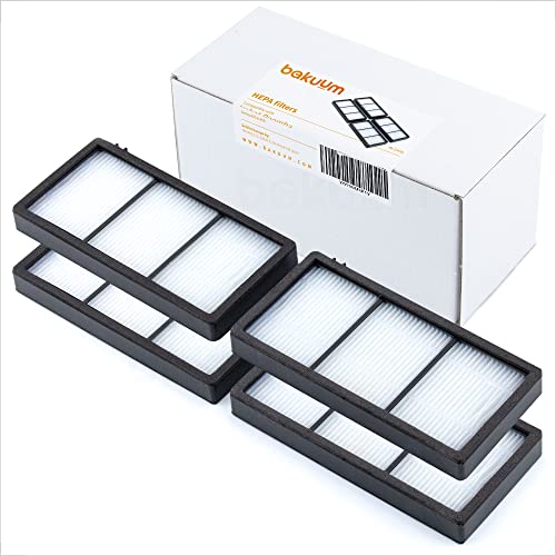 BAKUUM Compatibili con Confezione 4 Filtri HEPA iRobot Roomba Serie 800 e 900 Confezione Accessori per Robot Aspirapolvere 810,816, 865, 870,876, 880, 886, 890,896, 960, 965,966, 970, 980, 990, 996