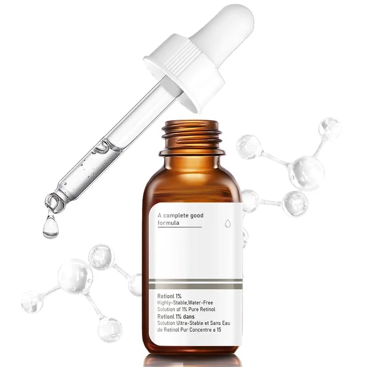 Retinol 1%, Serum Retinol, serum facial mujer, retinol Puro para la Cara, Suero de Retinols de Alta Potencia para Signos de Envejecimiento, Reduce Líneas Finas y Signos, 30ml