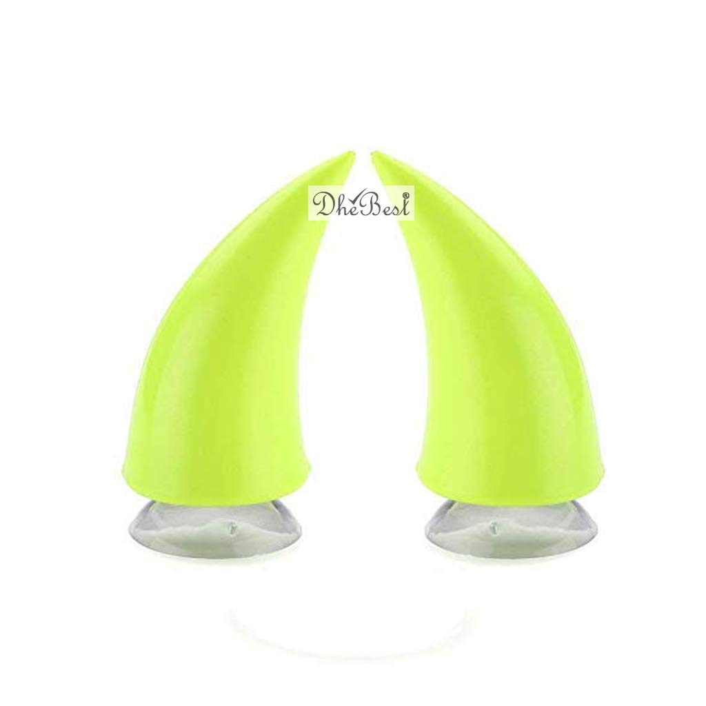 Dhe BestDhe Best HD6 Motorbike Helmet Devil Horn Suction Pad Rubber Headwear Decor Accessories Compatible Yellow Green with Suzuki Access