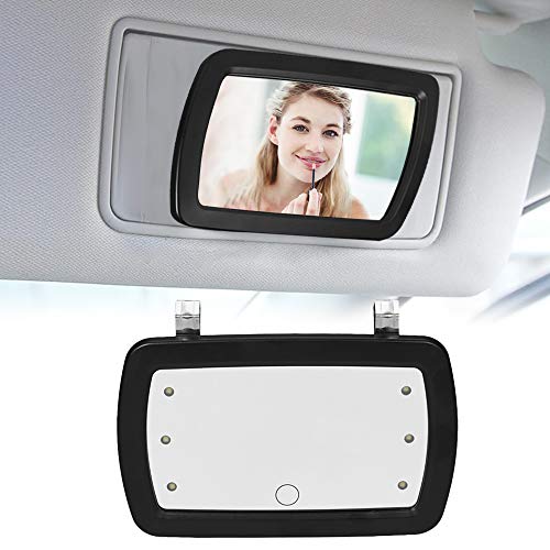 KKmoon - Espejo para coche con visera parasol y seis luces LED