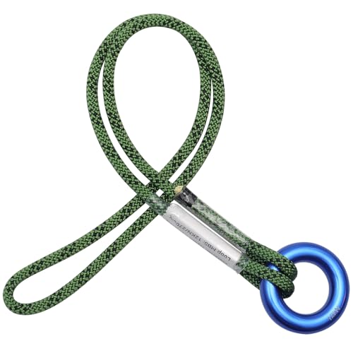 1/4 Pre-Sewn Prusik Loop Cord with Metal Rings for Tree Climbing